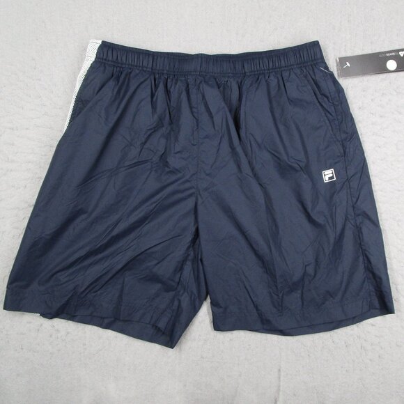 FILA Shorts Men Large Navy Blue Athletic Lined Lightweight Tennis Pickleball Gym - Picture 1 of 9